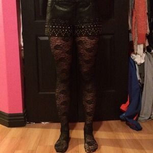 Black lace tights