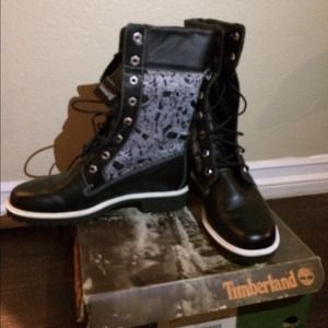 Women's black Timberland boots
