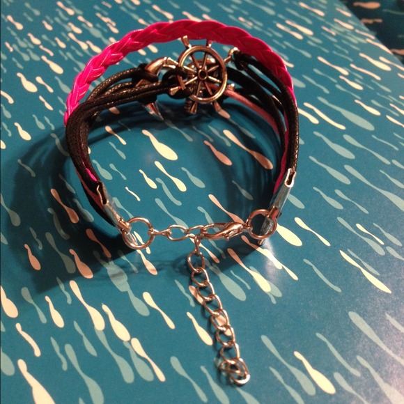 Pink & Black Nautical Bracelet - Picture 2 of 2