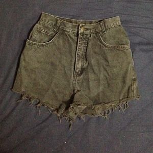 Black High waisted denim shorts