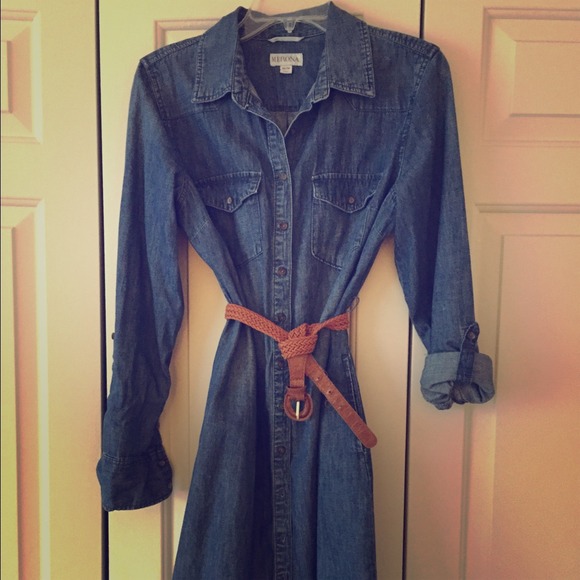 Denim shirt dress