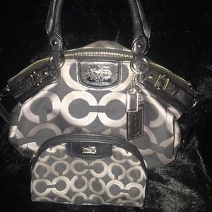 Coach OP Art Lurex PURSE ONLY! Cosmetic bag sold!