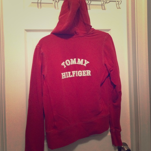 Tommy Hilfiger Red Zip Up Hoodie