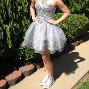 Silver Prom dress size 2