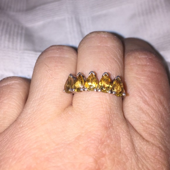 Yellow Teardrop Ring