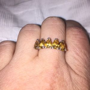 Yellow Teardrop Ring