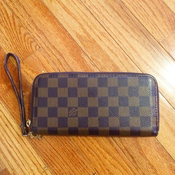 BROWN/BLACK DOUBLE ZIP WALLET