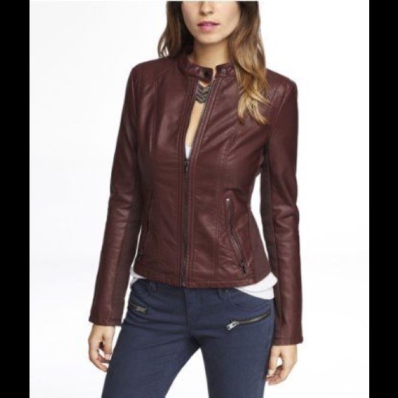 NWOT Express Ox Blood Red Moto Jacket