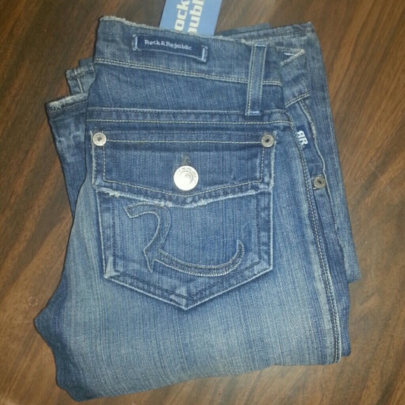 A pair of rock and republic jeans