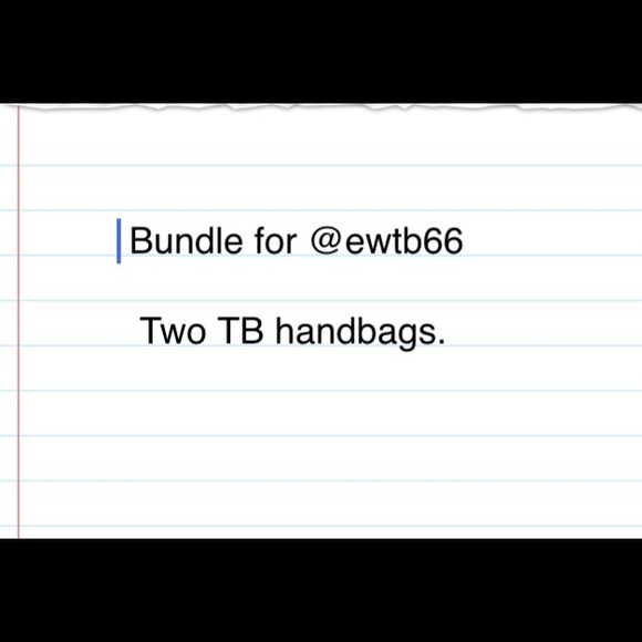 Bundle (Two TB Handbags). New!