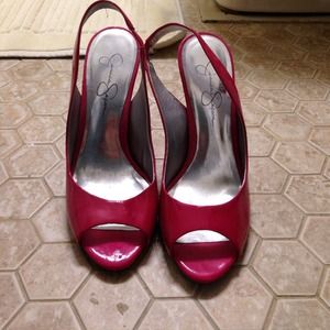 pink patent leather Jessica Simpson heels