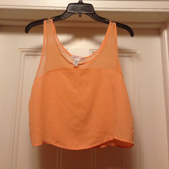 Cropped peach tank top, ambiance apparel