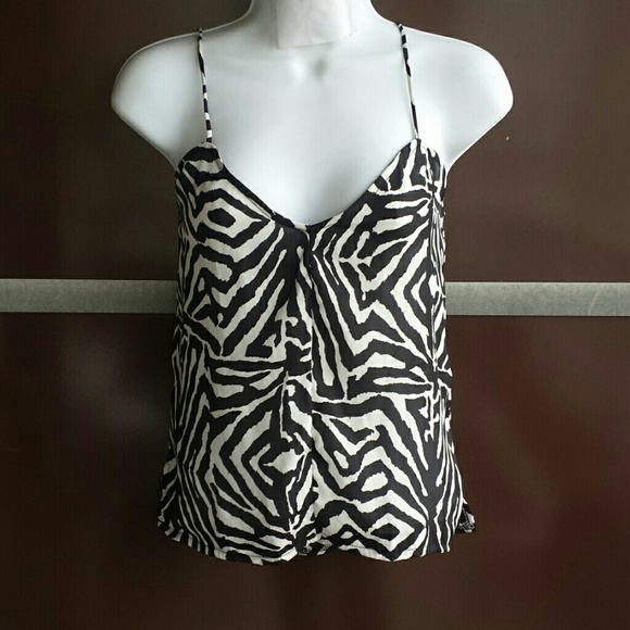 Zara Black & White Zebra Top Size XS - Picture 2 of 4