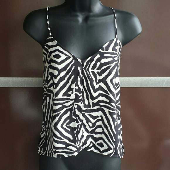 Zara Black & White Zebra Top Size XS - Picture 3 of 4