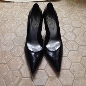 Black pointy toe Guess stilettos