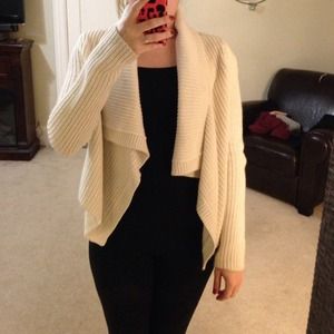 Cream colored Express cover up sweater