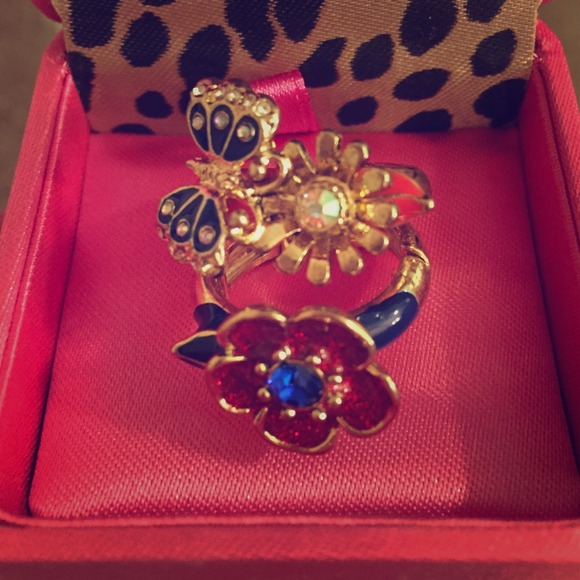 Floral Betsey Johnson rings