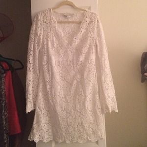 Beautiful DVF white crochet lace dress