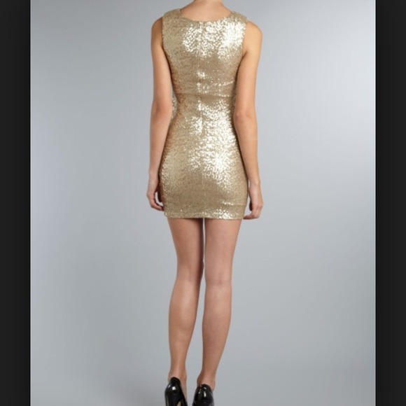 ASOS TFNC Gold Sequin Dress - Picture 2 of 4