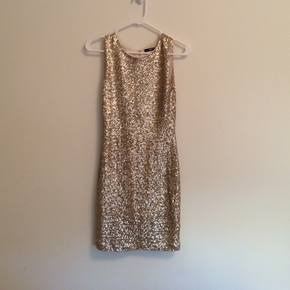 ASOS TFNC Gold Sequin Dress - Picture 3 of 4