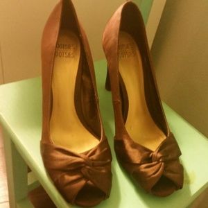 Beautiful brown satin heels