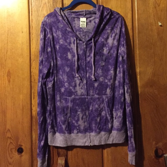 Victoria's Secret Pink Purple Tie Dye Hoodie