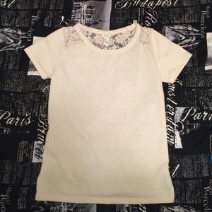 Cream Lace-Back Shirt