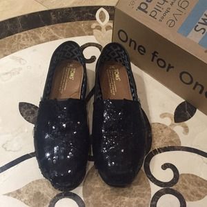 Black Glitter TOMS