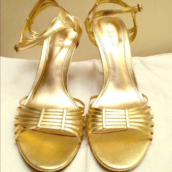 Ralph Lauren Gold Heels