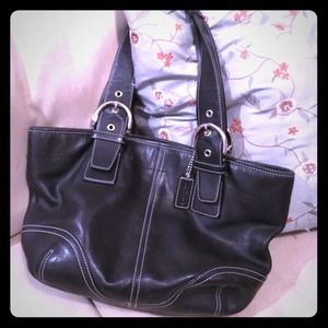 Vintage Coach Black Leather Purse