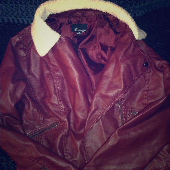 Burgundy leather jacket