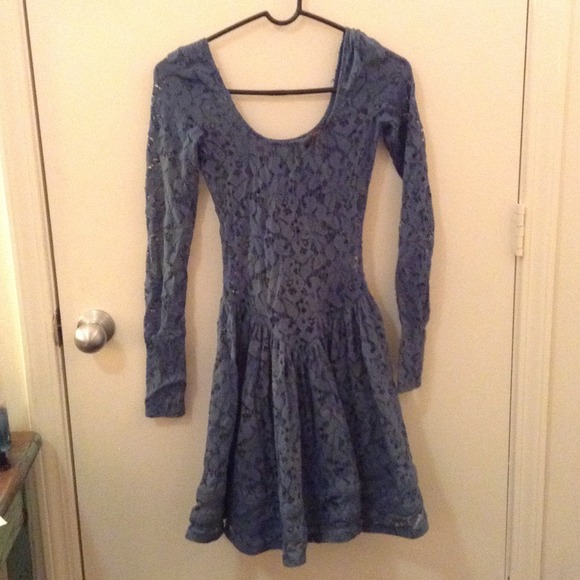 Betsey Johnson teal lace skater dress