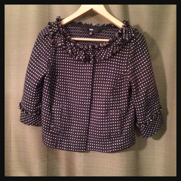 Polka Dot Tweed Blazer Jacket