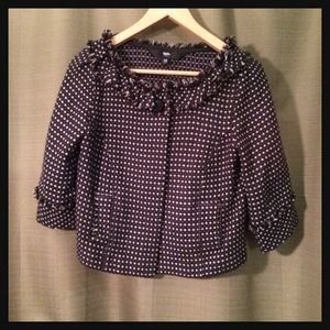 Polka Dot Tweed Blazer Jacket