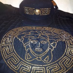Versace sweater and hat