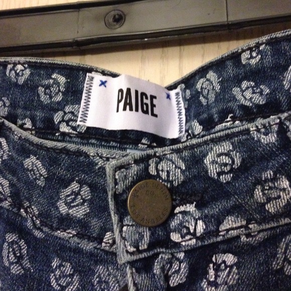 Blue Paige Denim With Flower Pattern.