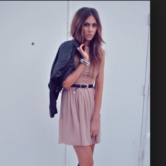 🎀Sexy Chiffon n Leather Dress🎀