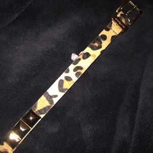 MK leopard studded belt