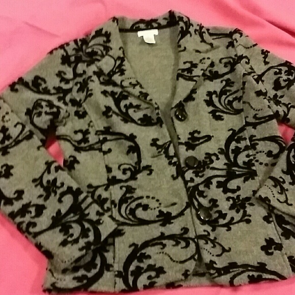 ⌛ Laura Ashley Wool Blazer Vine Pattern Gorgeous!