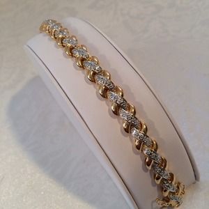 Gold Plated Diamond Tennis Bracelet