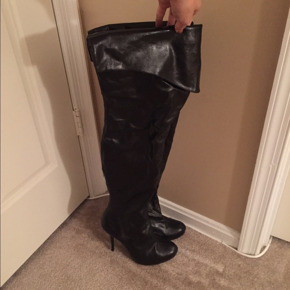 Over the knee faux leather boots!! Size 10