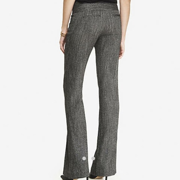 Express Editor Pants Herringbone Print Flare Leg - Picture 2 of 4