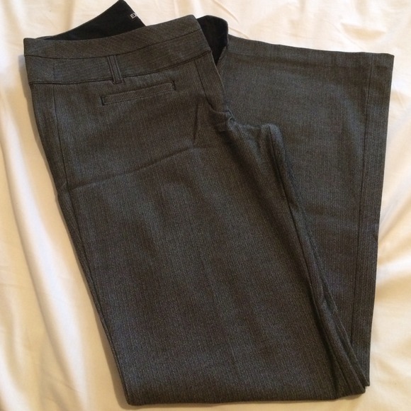 Express Editor Pants Herringbone Print Flare Leg - Picture 3 of 4