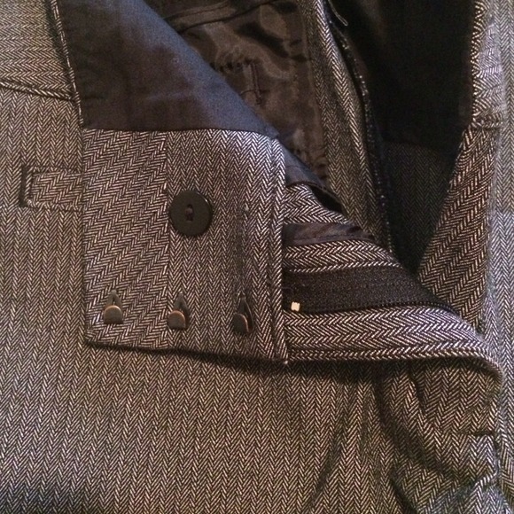 Express Editor Pants Herringbone Print Flare Leg - Picture 4 of 4