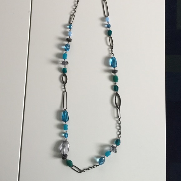Lia Sophia teal and light blue necklace