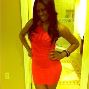 Orange one strap dress