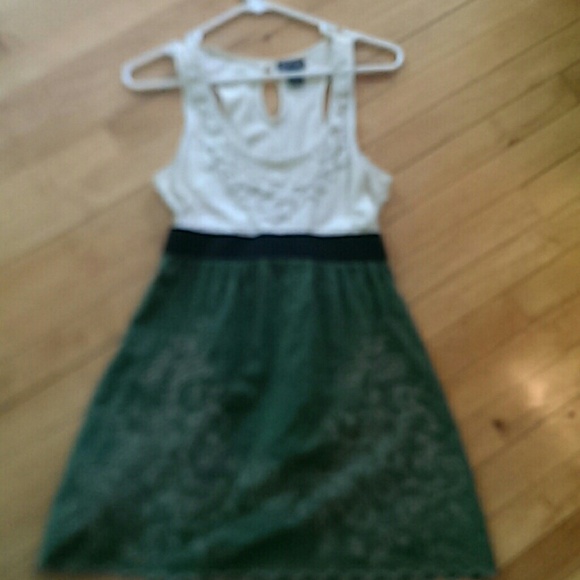 White and green dress