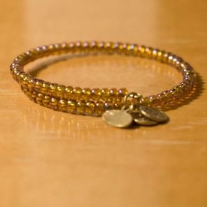 Alex and Ani yellow bead wrap