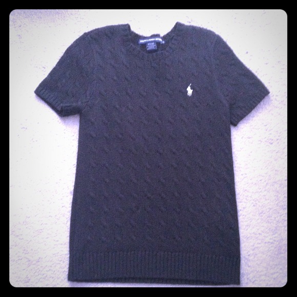 Black Short sleeve Women's Polo sweater