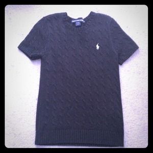 Black Short sleeve Women's Polo sweater